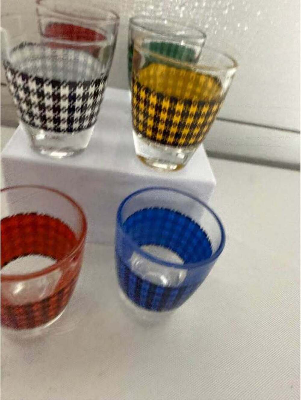 Vintage Luminarc France Houndstooth Shot Glasses - Set of 6 - Picture 3 of 4